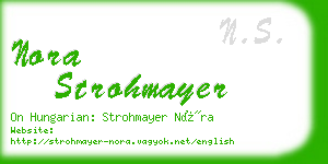 nora strohmayer business card